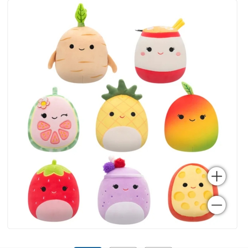 Squishmallows Official Kellytoy Box Set of 8 5 inch Food squishma…